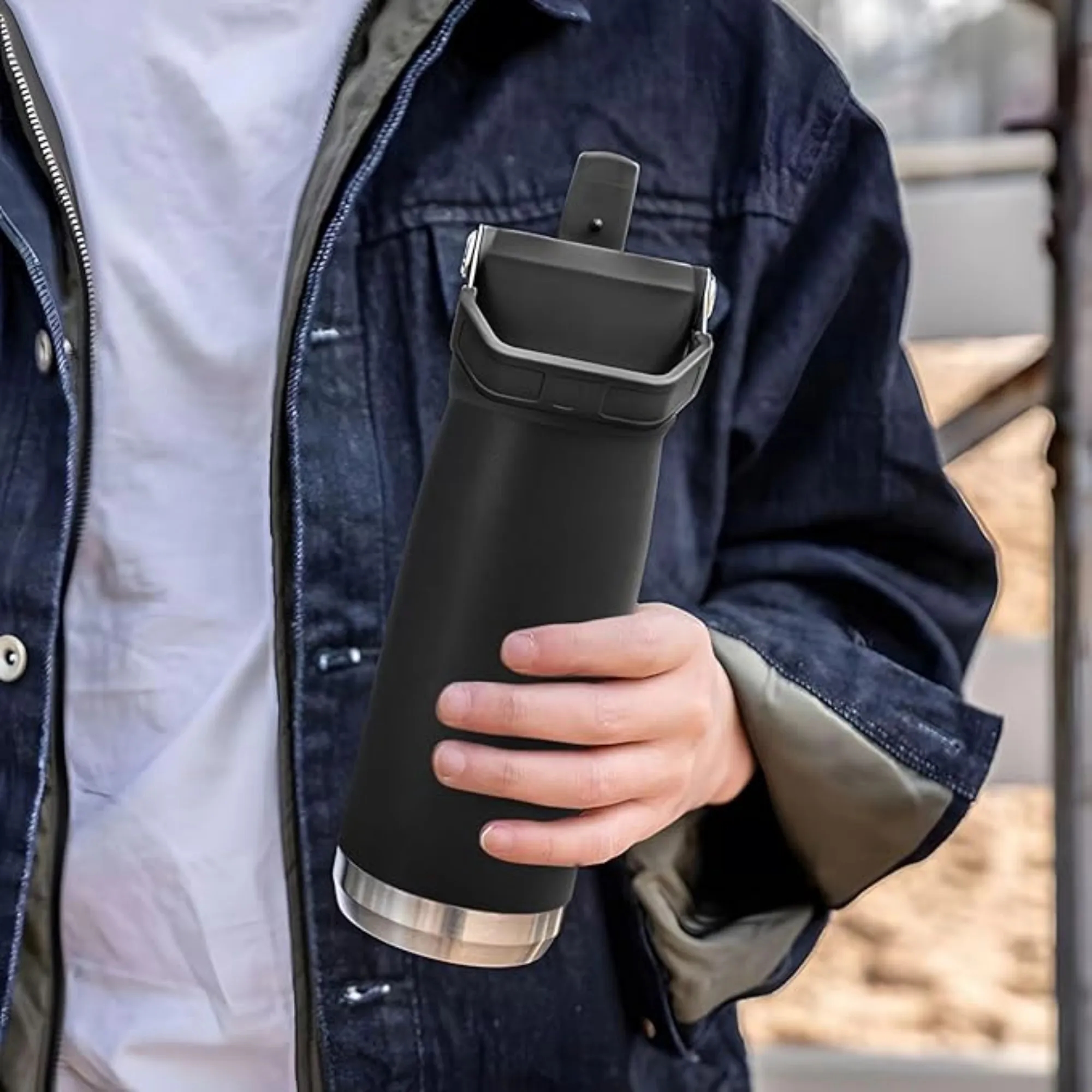 MOQ 18oz Stainless Steel Water Bottle With Flip Straw 9