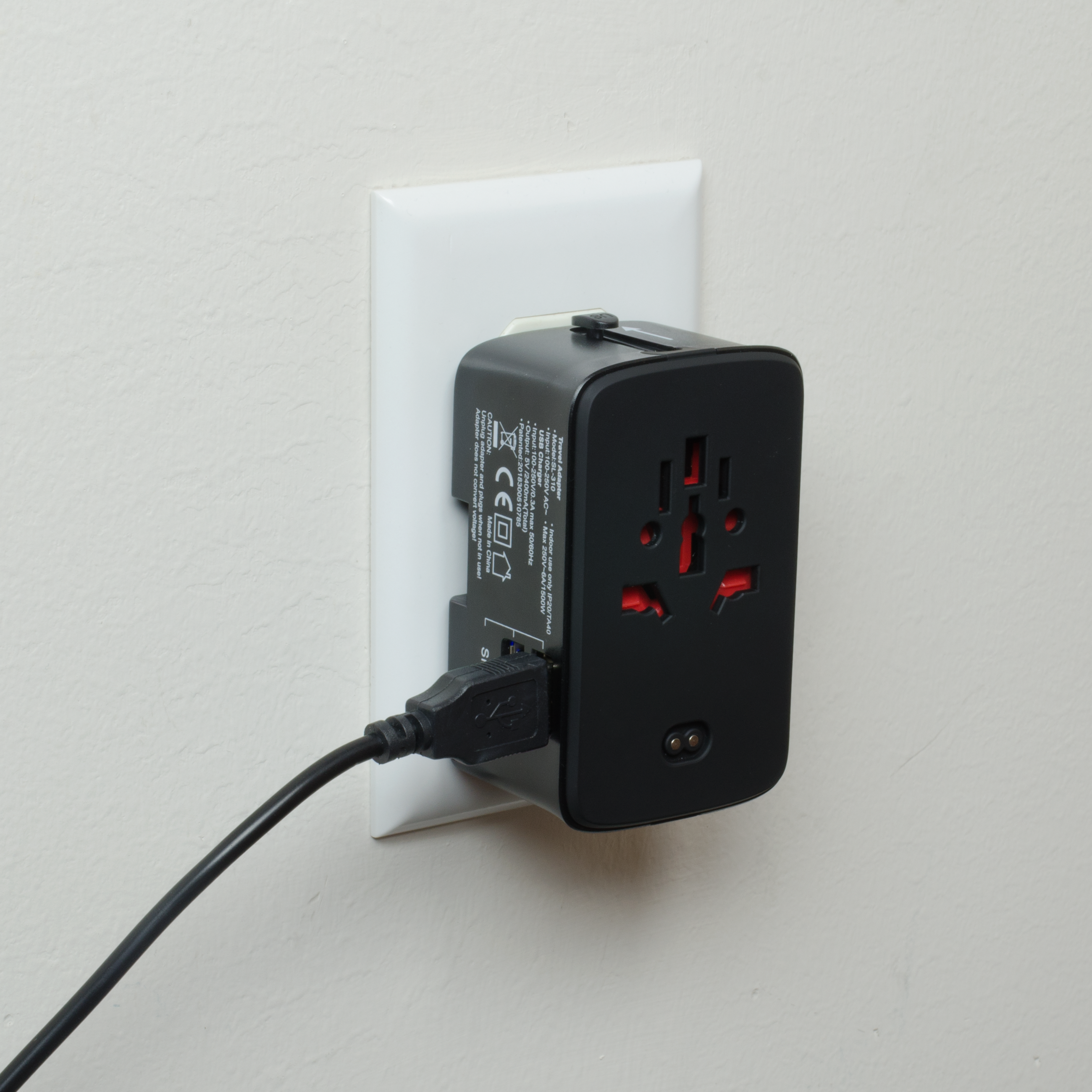 Universal Travel Adapter with Power Bank (5,000 mAh) or Wireless Charger 5