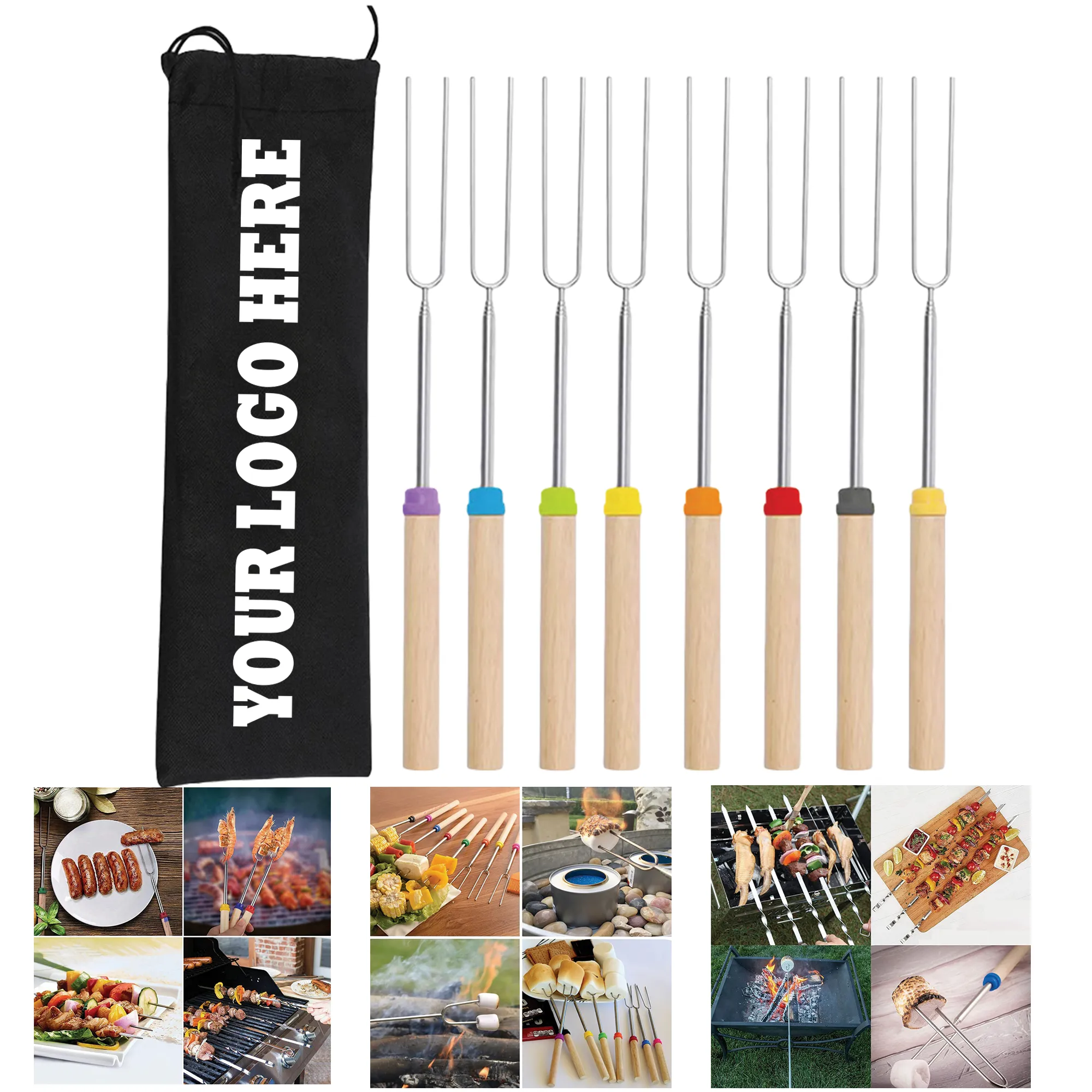 Telescoping Stainless Steel Roasting Fork 1