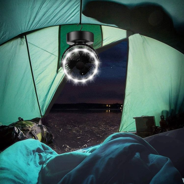 Portable Camping Fan With Led Lantern 2