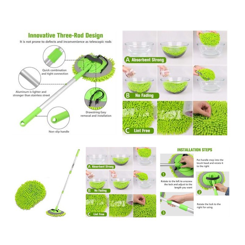 Microfiber Brush Mop For Car Wash