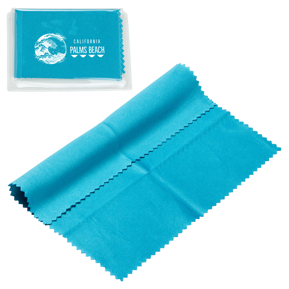 6" x 6" 220GSM Microfiber Cleaning Cloth in Clear PVC Case 51