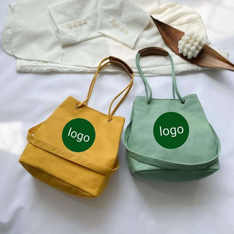 2-in-1 Canvas Crossbody Bag Shoulder Handbag Bucket Bag 12