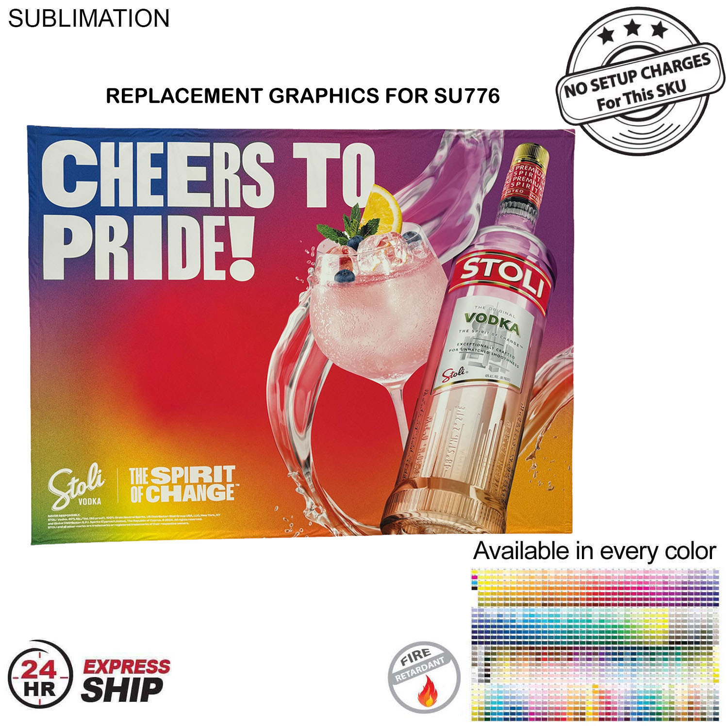 24Hr Express Ship - Replacement Graphics for 10' Straight Wall Tension Fabric, Velcro on the back.