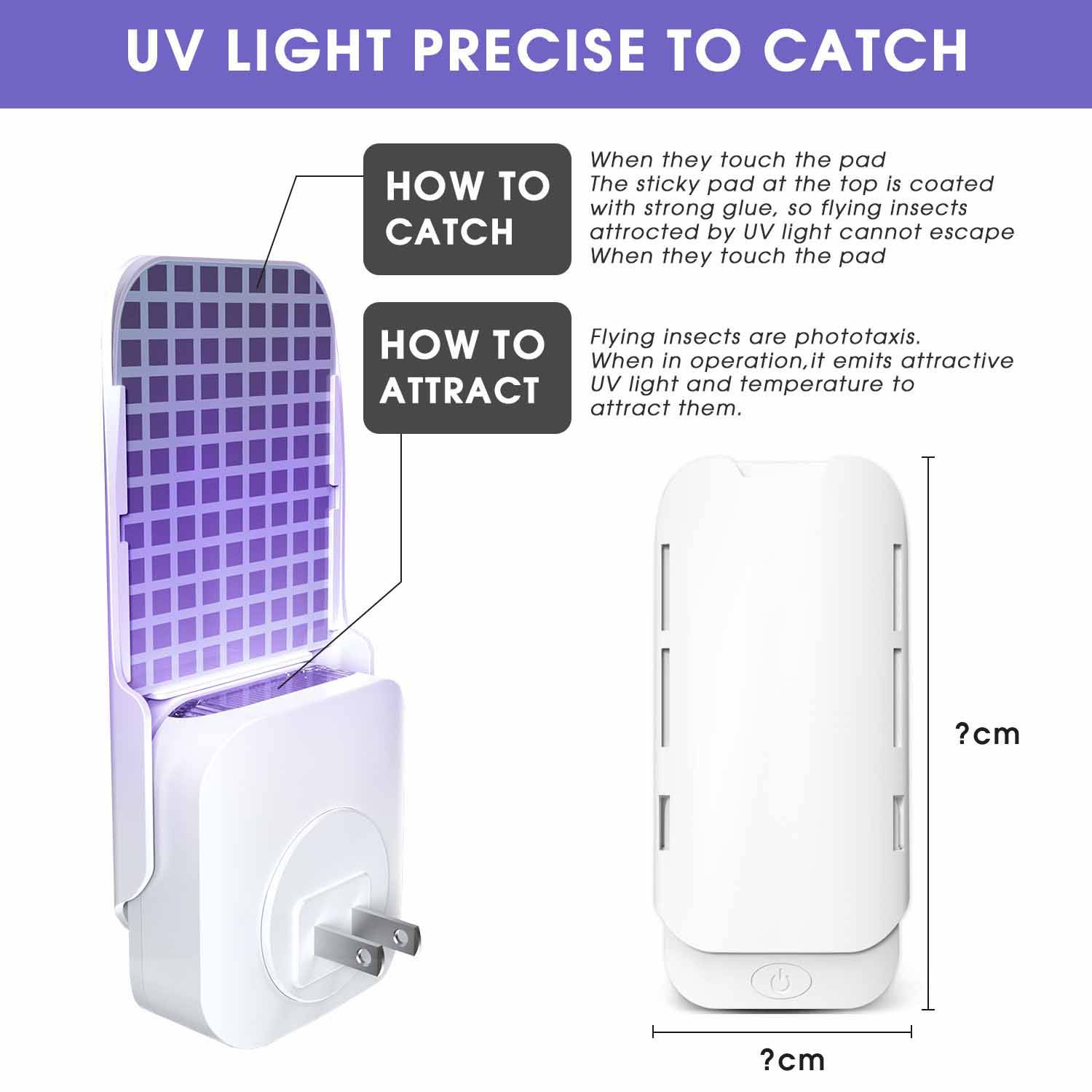 Household sticky capture UV violet trapping fly killer 5