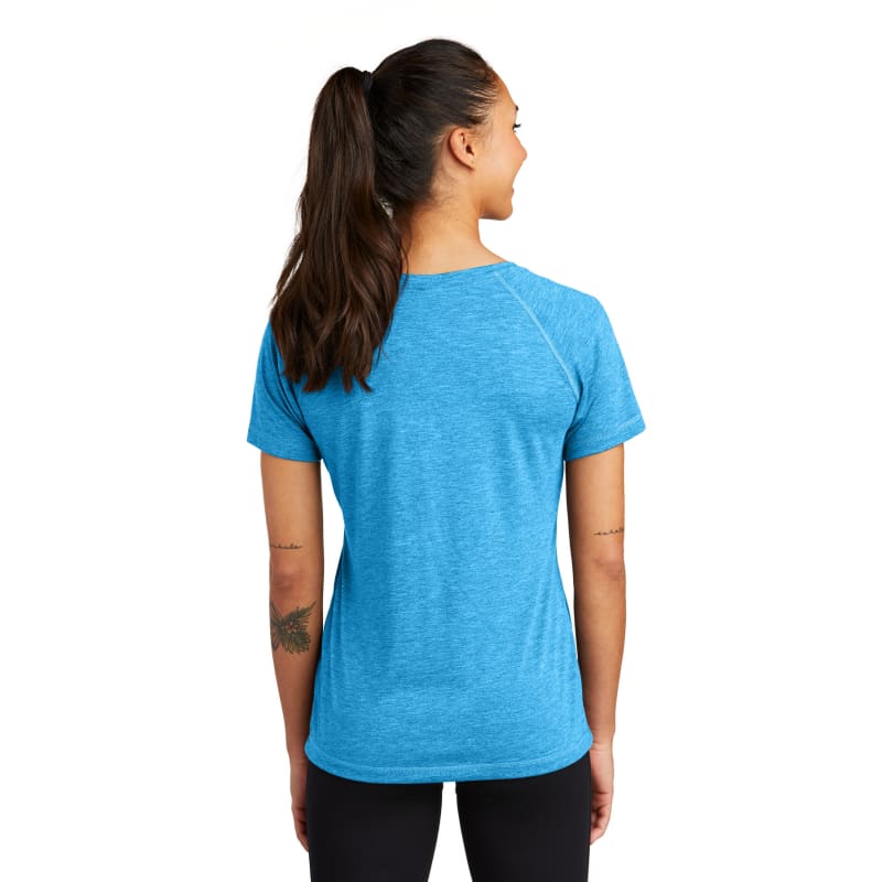 Sport-Tek Women's PosiCharge Tri-Blend Wicking Scoop Neck Raglan Tee. 18