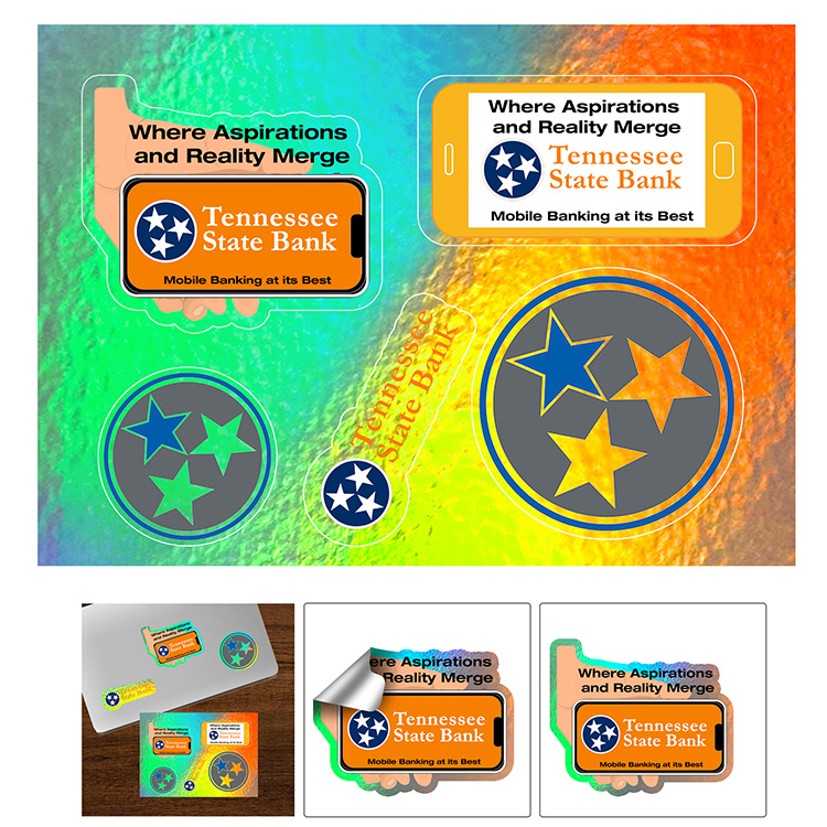 “CUSTOMCUT™” 5” x 7” Full Color Custom Shape Removable Vinyl Sticker Sheets