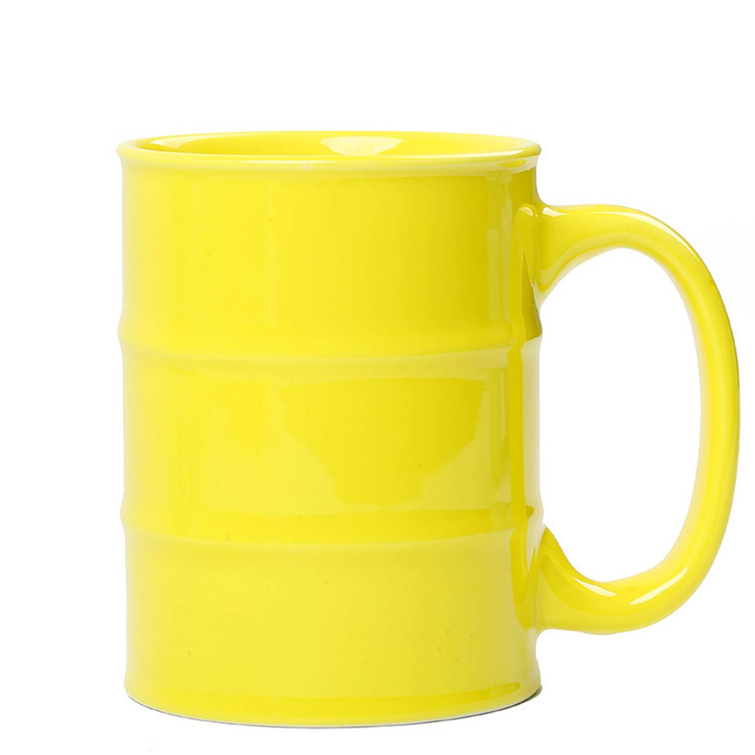 15oz C Handle Oil Barrel Shape Ceramic Mug 6