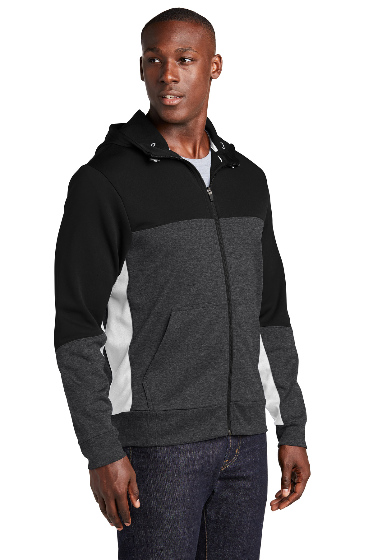 Sport-Tek Tech Fleece Colorblock Full-Zip Hooded Jacket. ST245 24