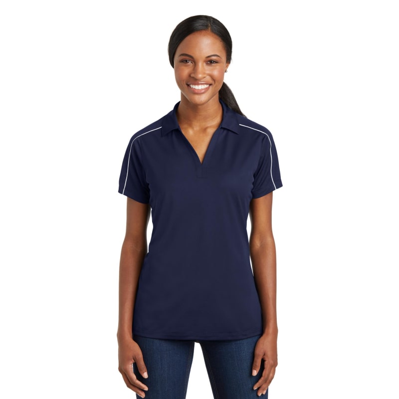 Sport-Tek Women's Micropique Sport-Wick Piped Polo. 22