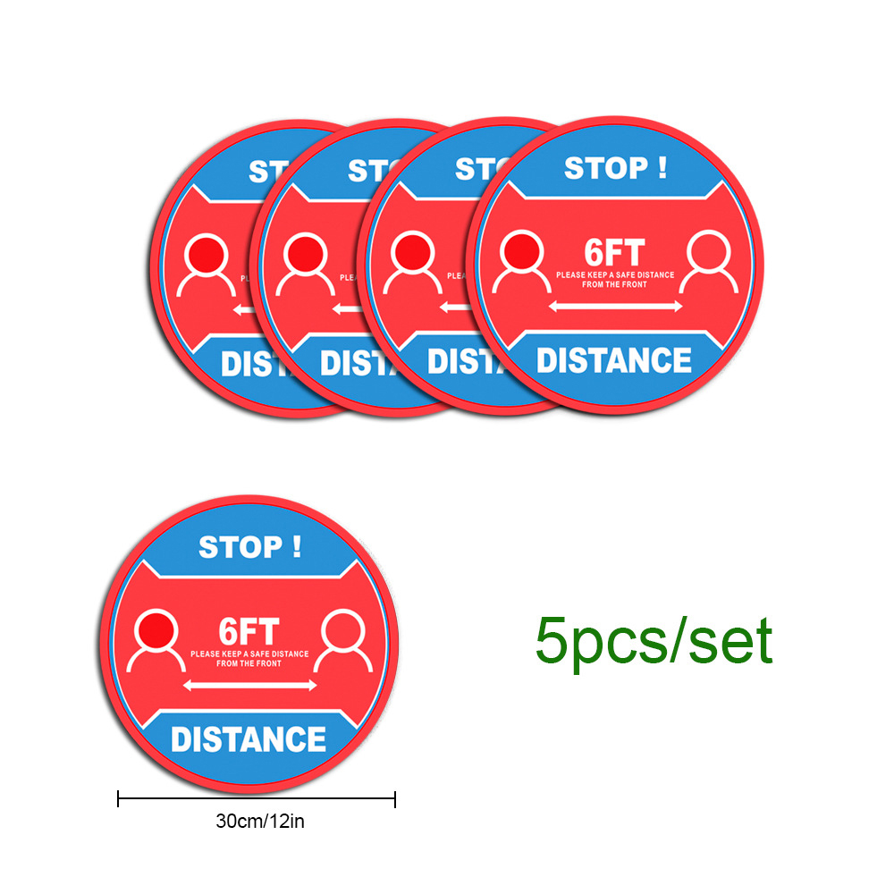 12" PVC Round Social Distancing Floor Sticker & Decals 11
