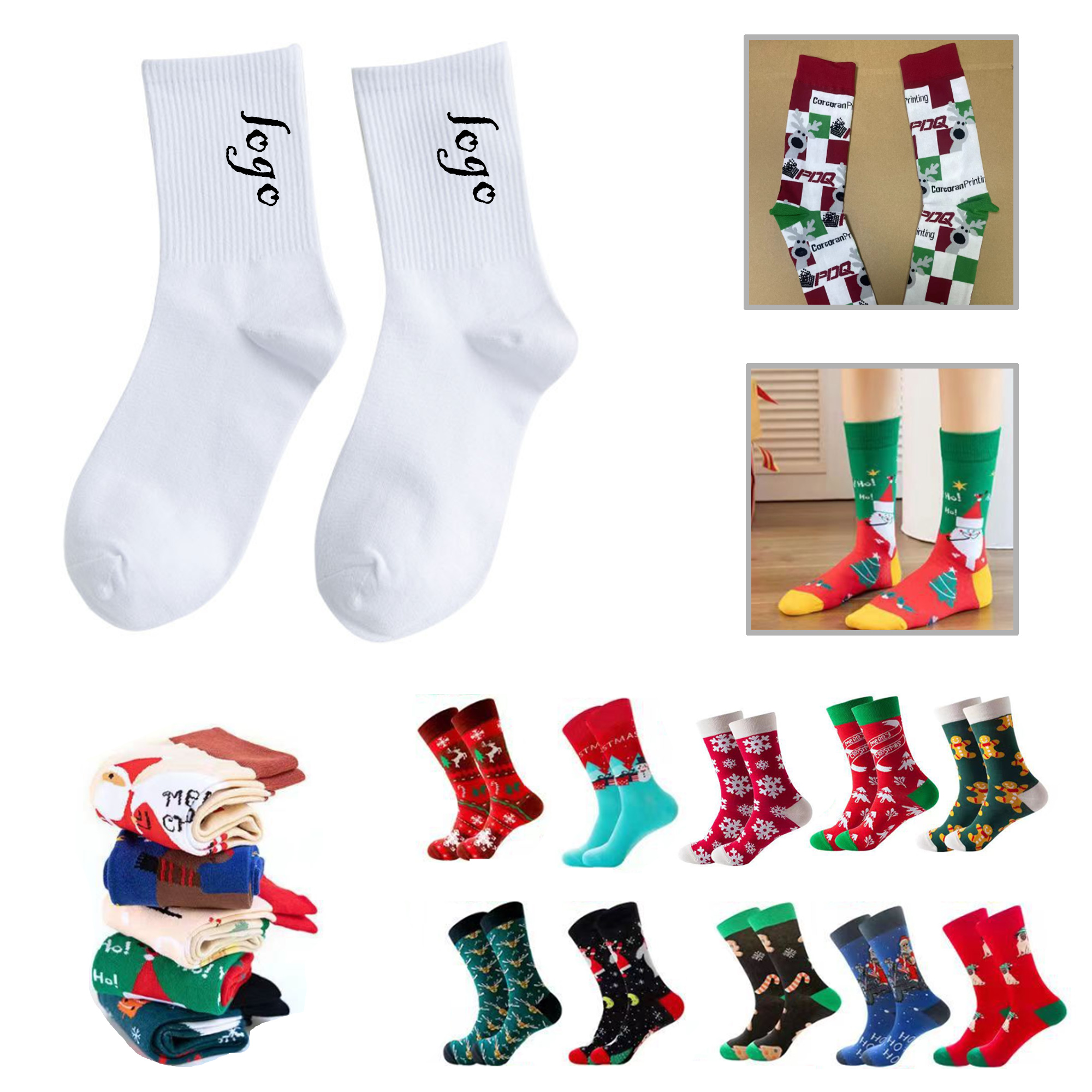 MOQ50 Custom Holiday Snowman Socks 2