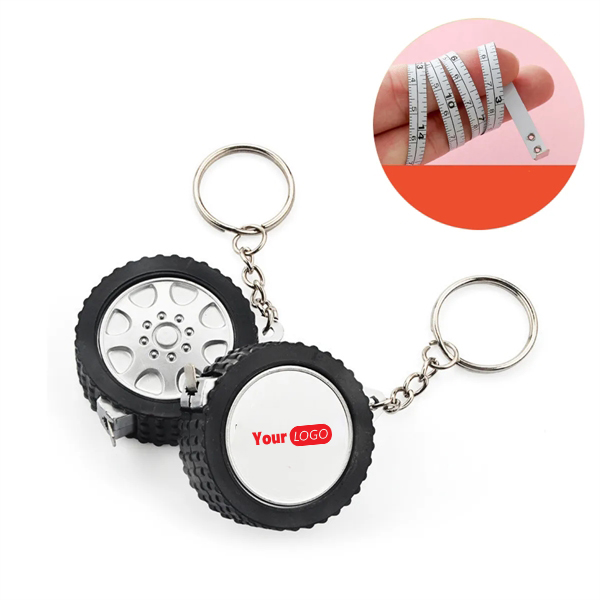 Tire Design Keychain Measuring Tape 1