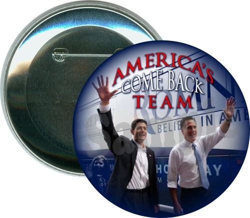 Romney, Ryan, America's Comeback Team, Political Button
