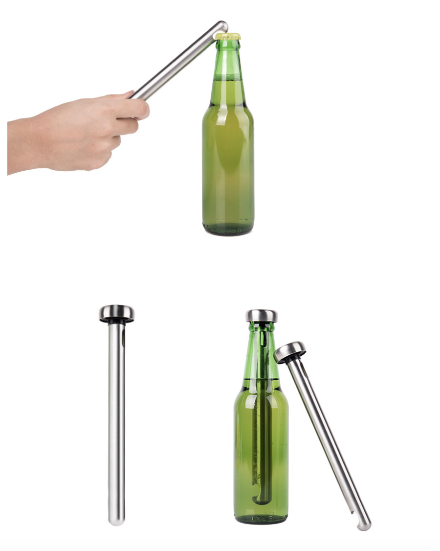Stainless Steel Beer Bottle Chiller Cooling Sticks with Opener 2