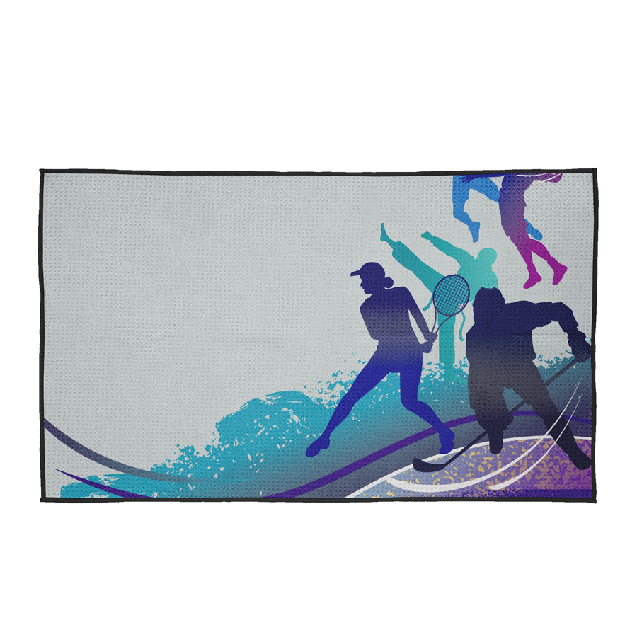 Sublimated Microfiber Golf Towel with Grommet & Carabiner 4