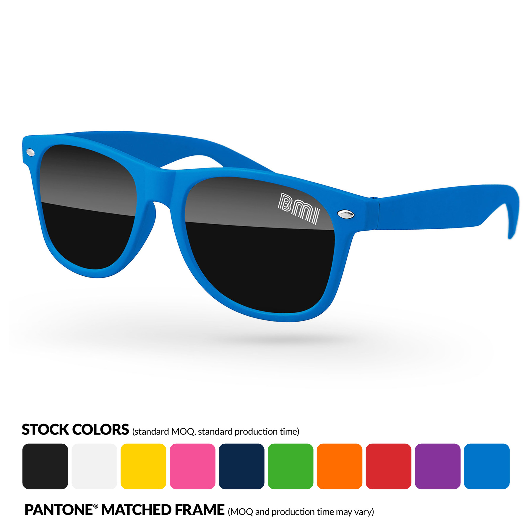 Retro Sunglasses w/ corner lens imprint (1-color) 5