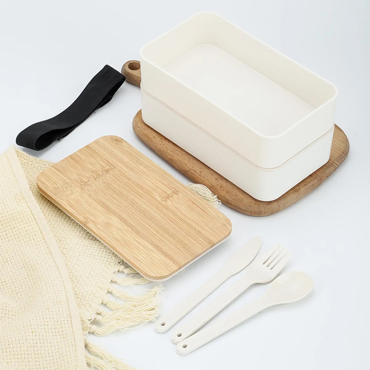 Bento Box Lunch Container Microwavable Food Storage Wood 7