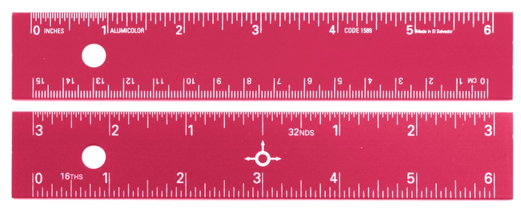 6" Straight Edge Aluminum Ruler with Center-Finding Back 4