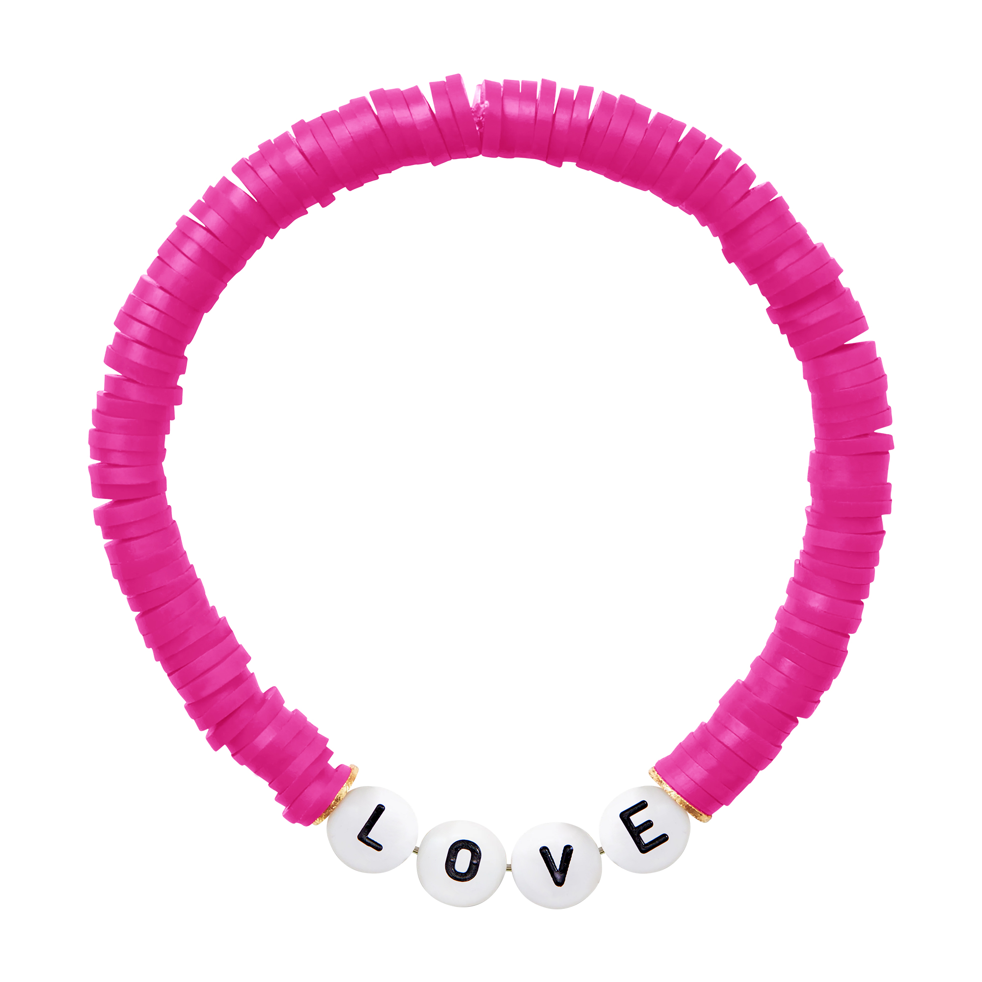 Handmade Bohemian Stackable Letter Beaded Soft Clay Bracelet 14