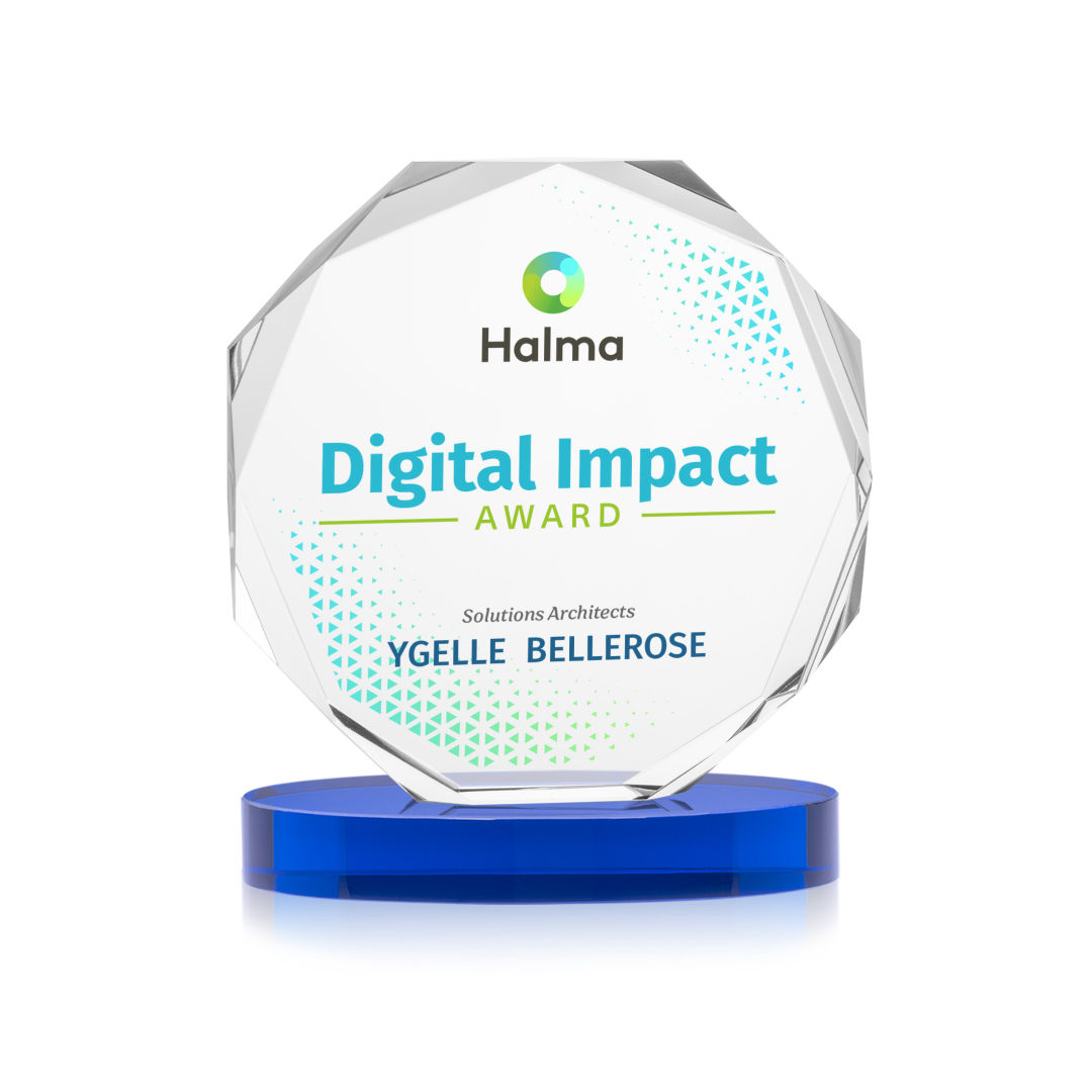 Acadian VividPrint™ Award on Alberton Base - Blue