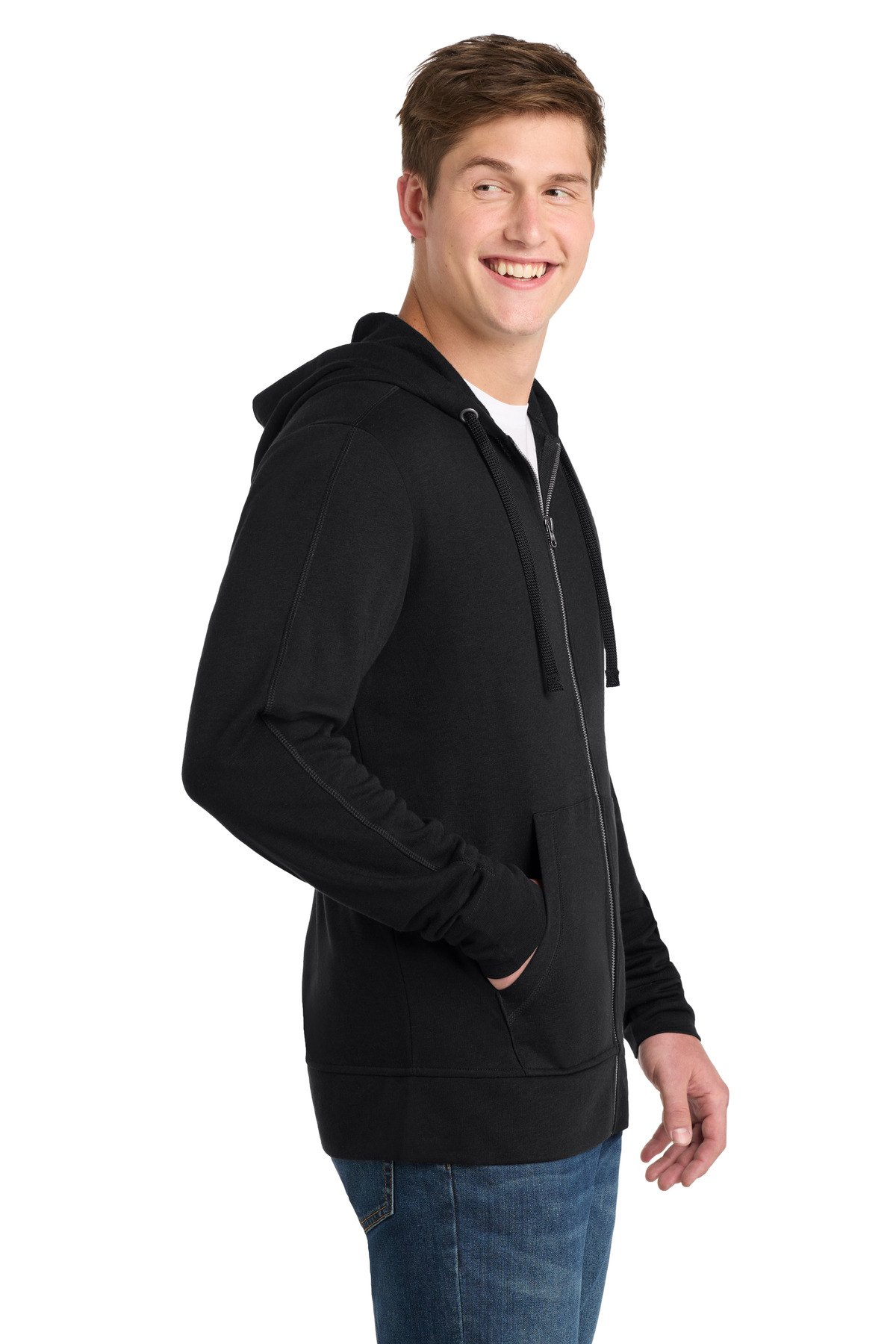 Sport-Tek PosiCharge Tri-Blend Wicking Fleece Full-Zip Hooded Jacket ST293 1