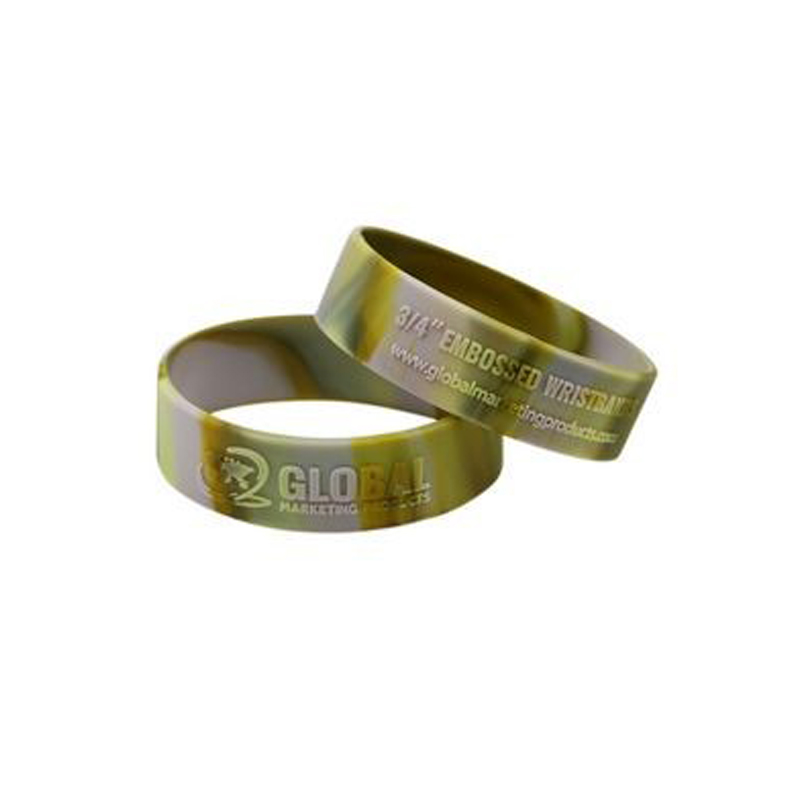 1" Embossed & Swirled Silicone Bracelets 2