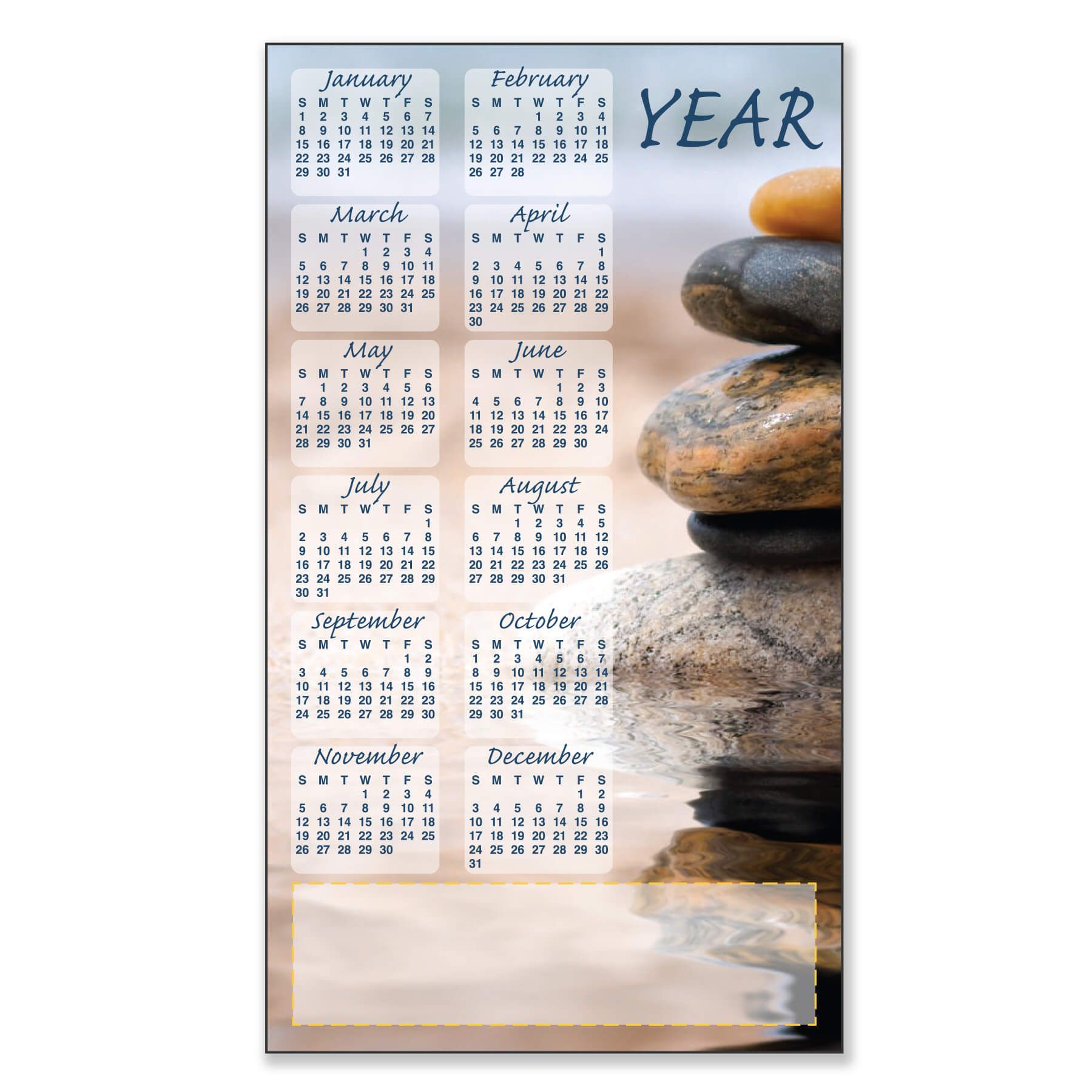 4" x 7" Large Magnetic Calendar 30 Mil 8