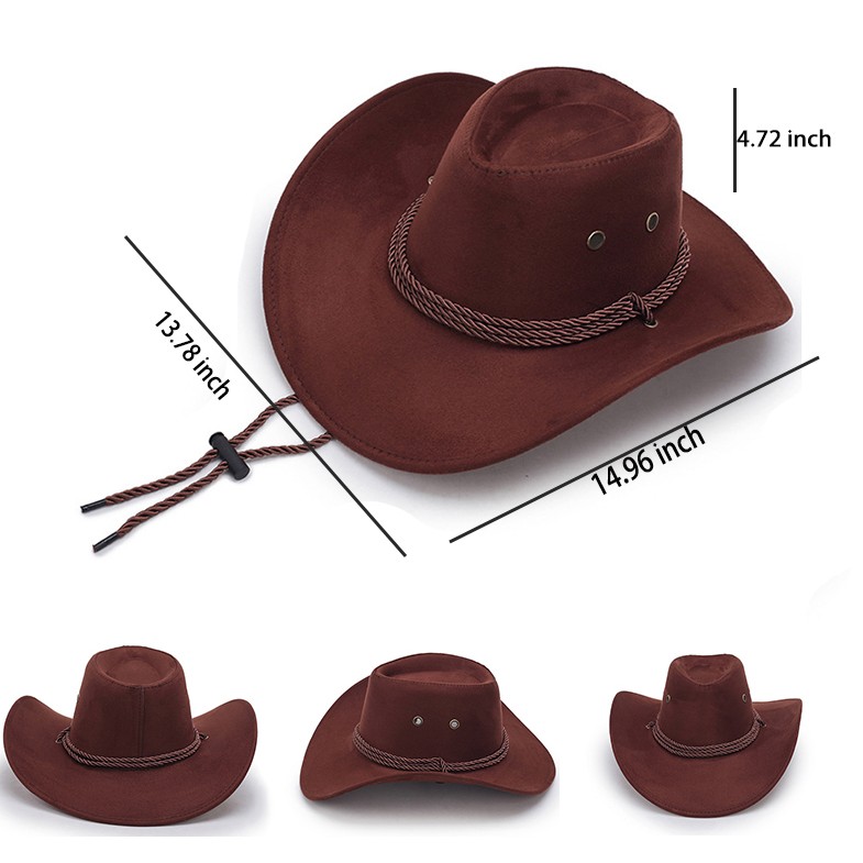 Fashion National Retro Drawstring Jazz Western cowboy hat 2