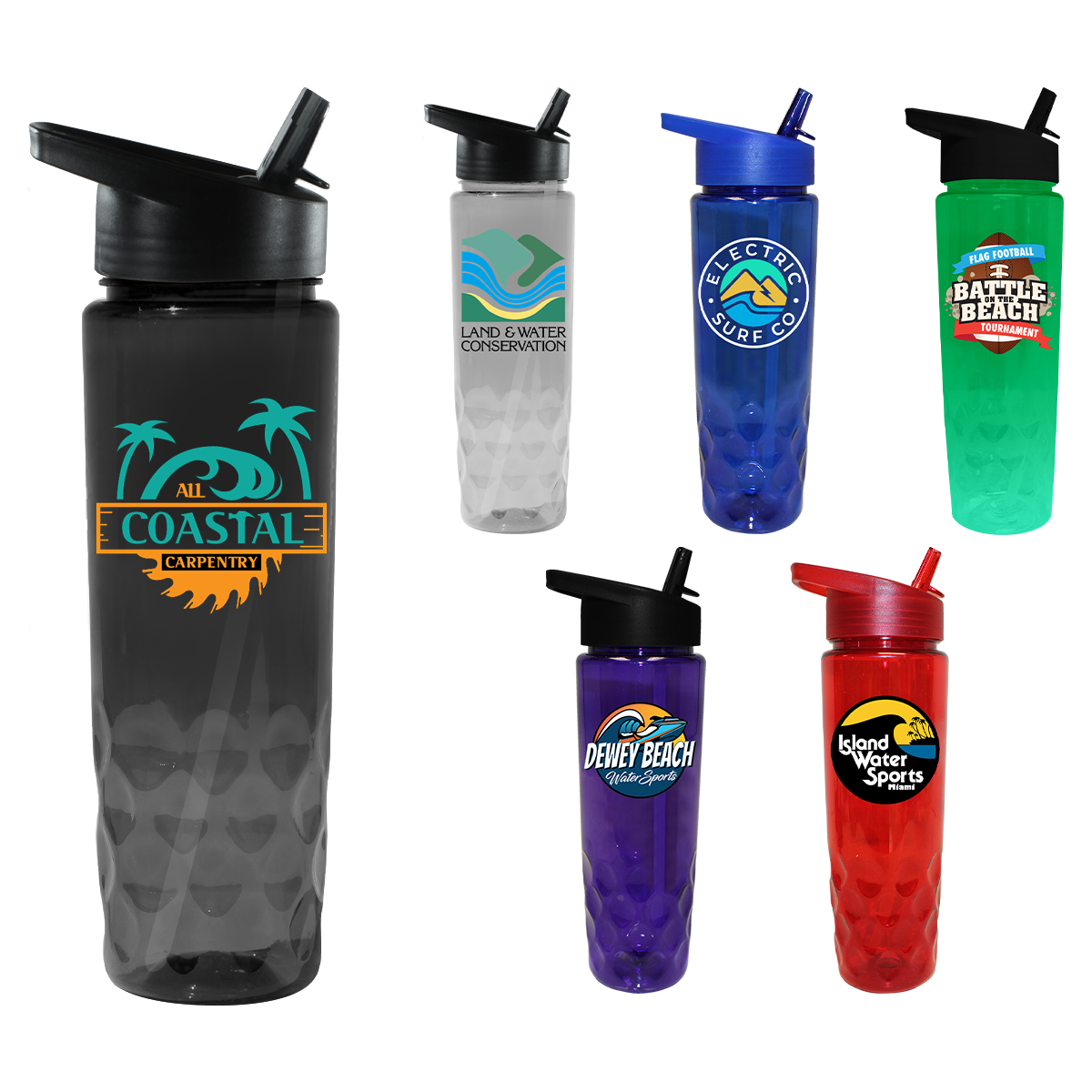 RECYCLED PET - 24 oz. Bottle with Straw Cap 12