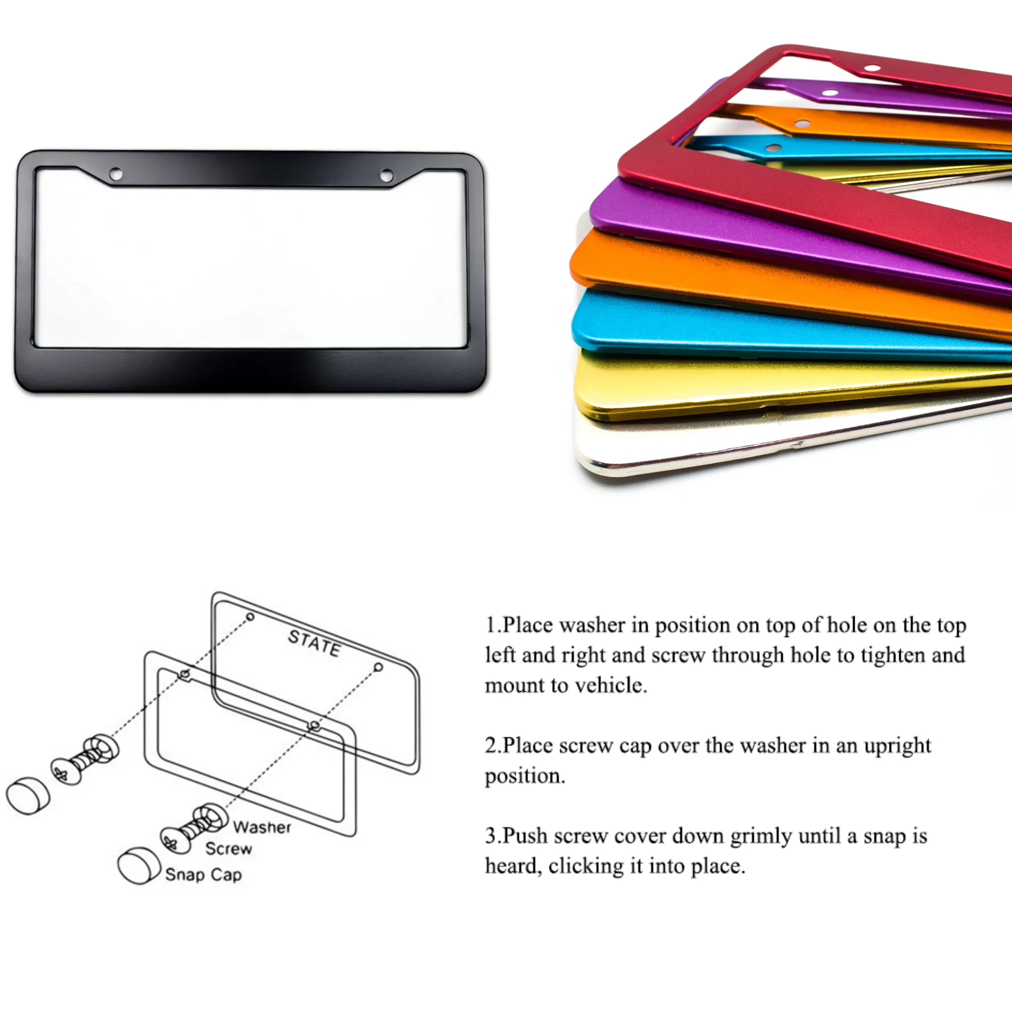 Aluminum Alloy Cars License Plate Frames 6