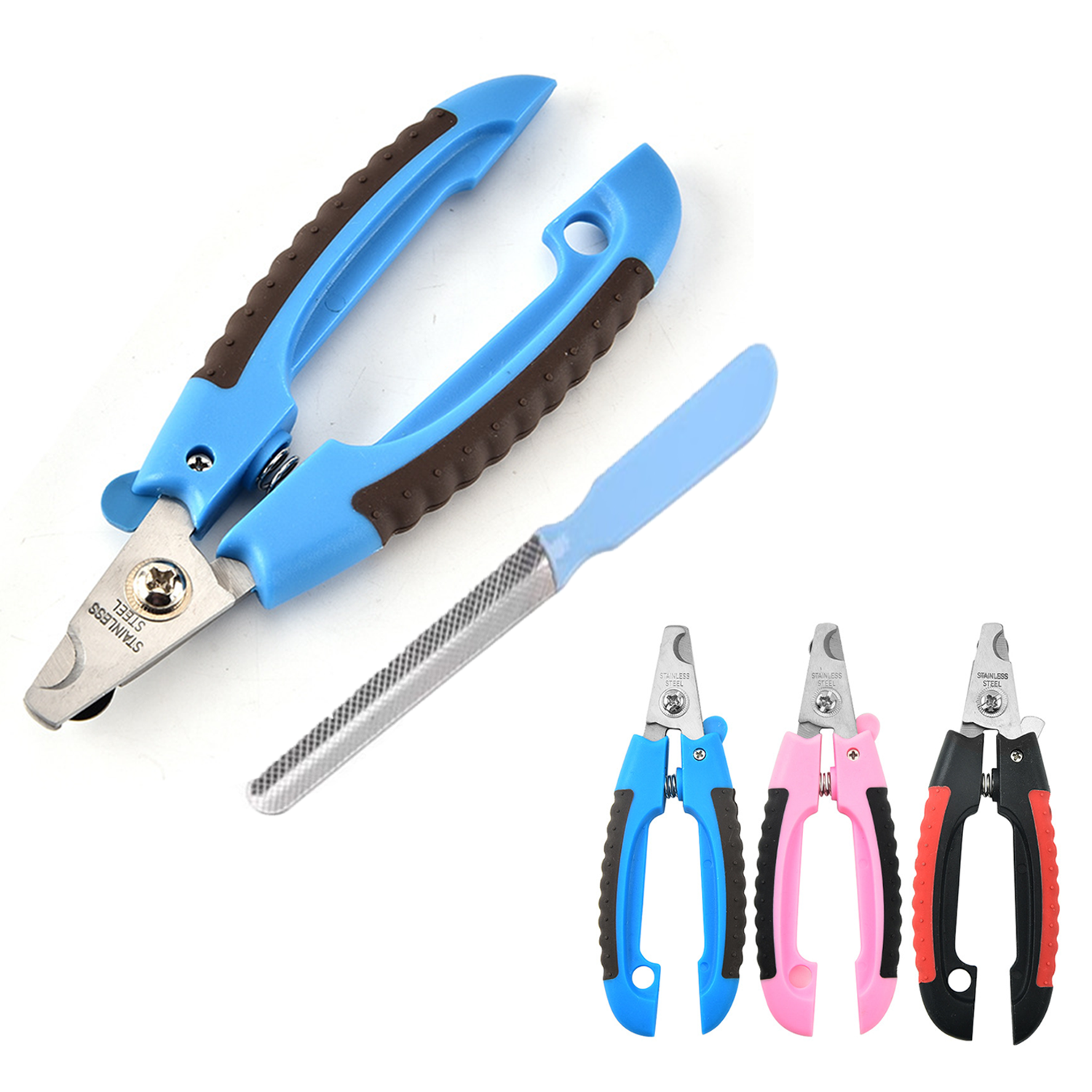 Stainless steel pet small nail clipper and sharpener set 3