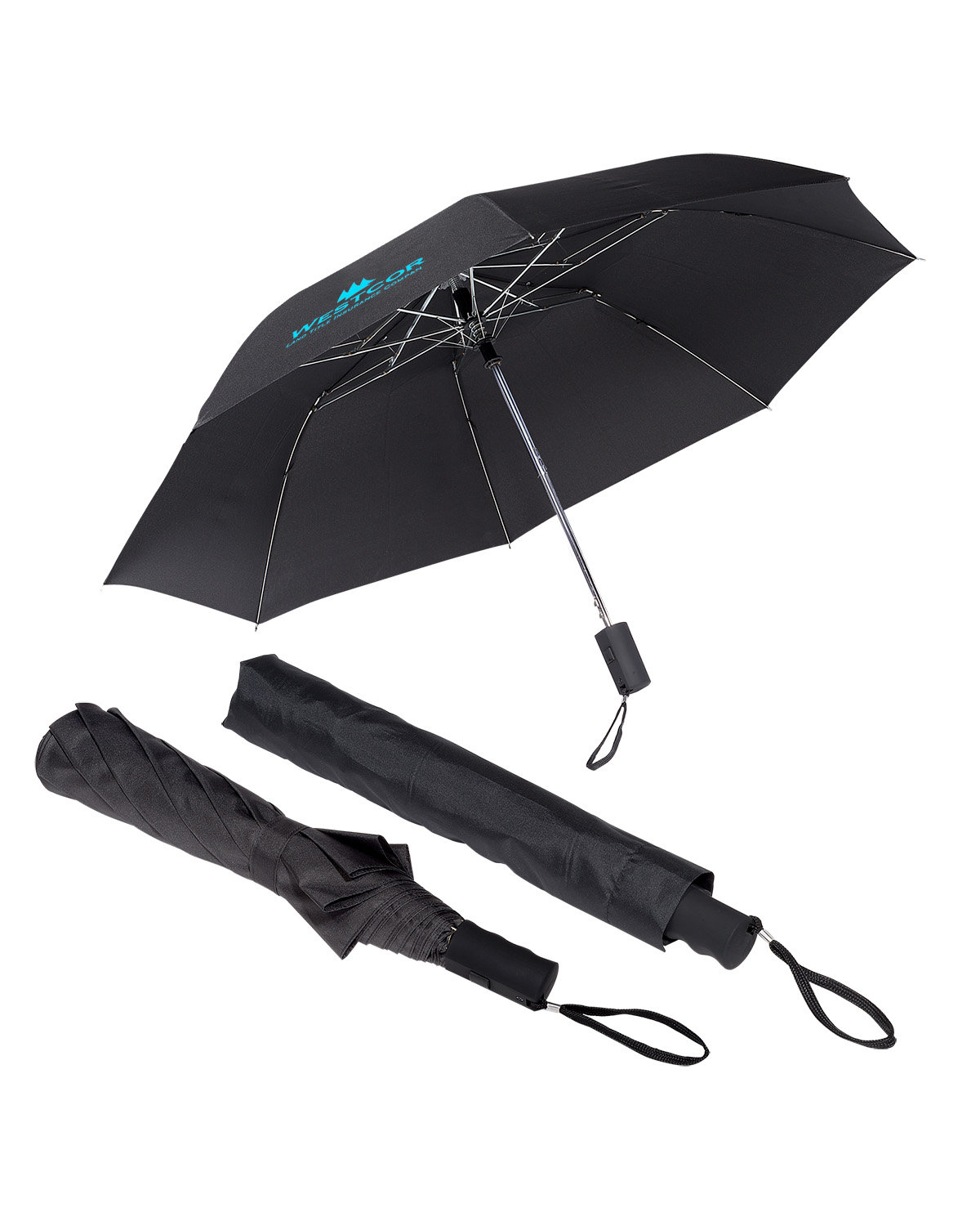 44" Arc Vented Auto Open Folding Umbrella 3