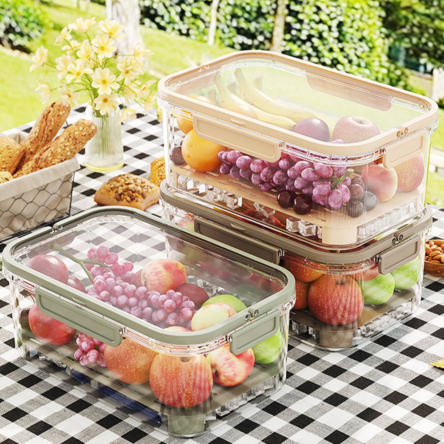 Polypropylene Outdoor picnic hand-held crisper box 2