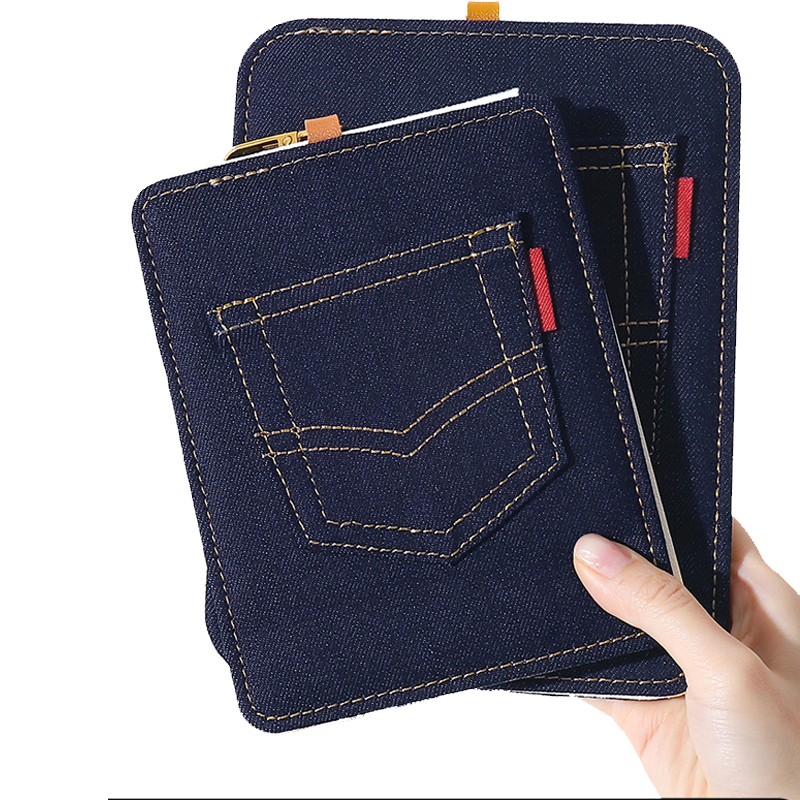 Portable Retro Folding Denim Makeup Mirror 3