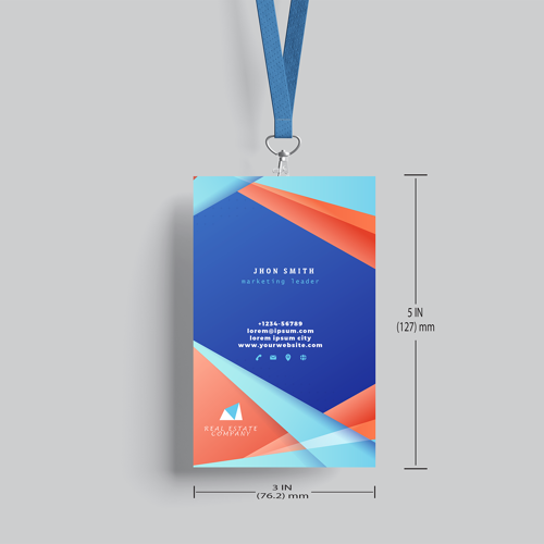 Full Color 5"H x 3"W PVC Card