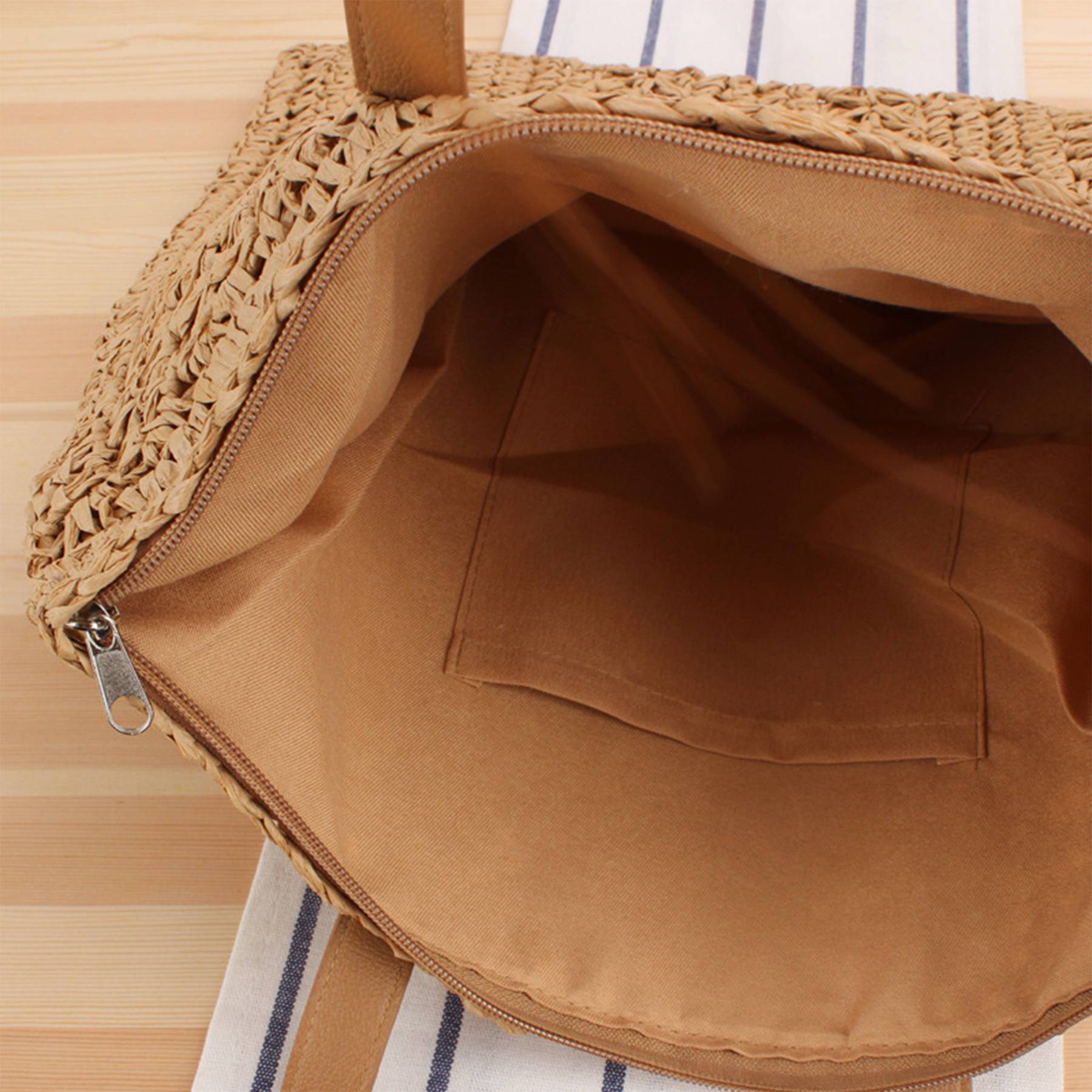 Handwoven Straw Beach Bag for Travel 6