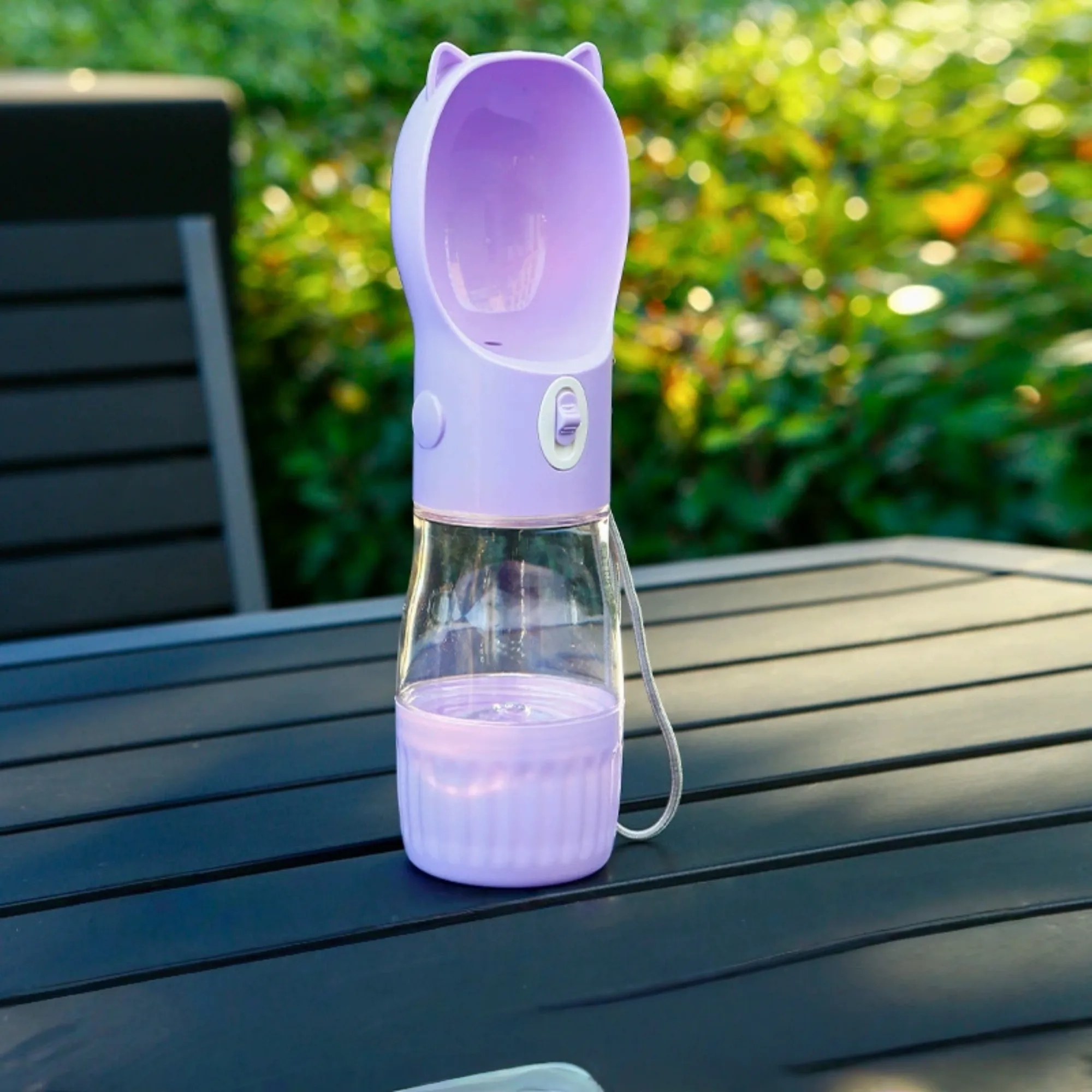 2 in 1 Pet Water And Food Bottle With Lanyard 4