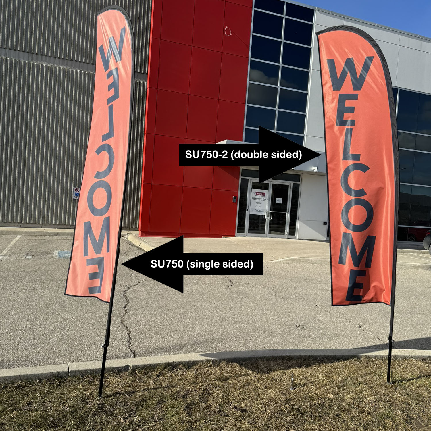 48 Hr Quick Ship - 10' Small Feather Flag Kit, Full Color Graphics Double Sided, Spike and Bag 17