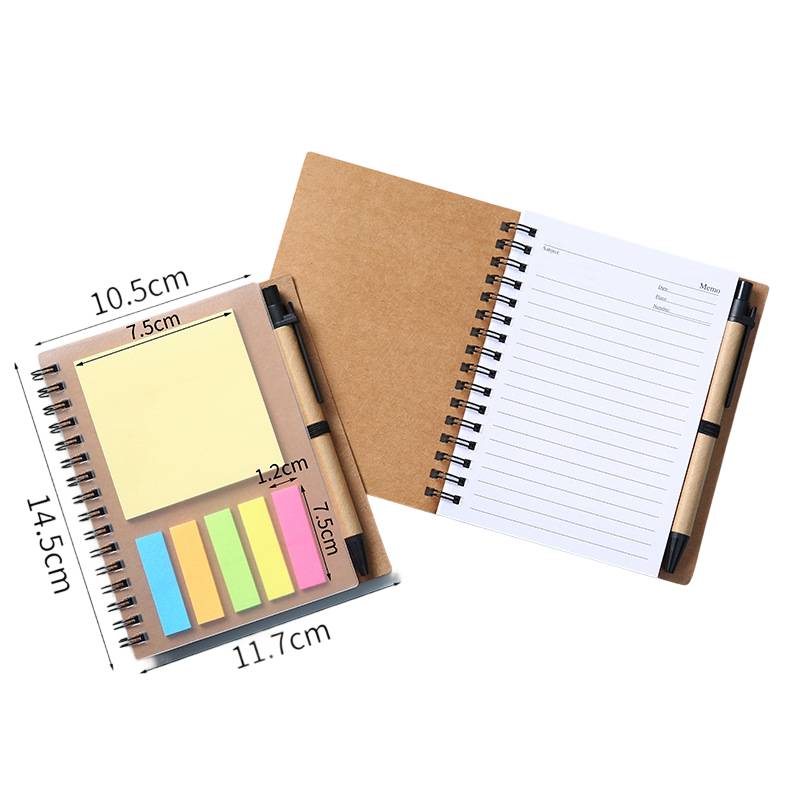 A6 Spiral Notebook W/ Sticky Notes & Pen 2