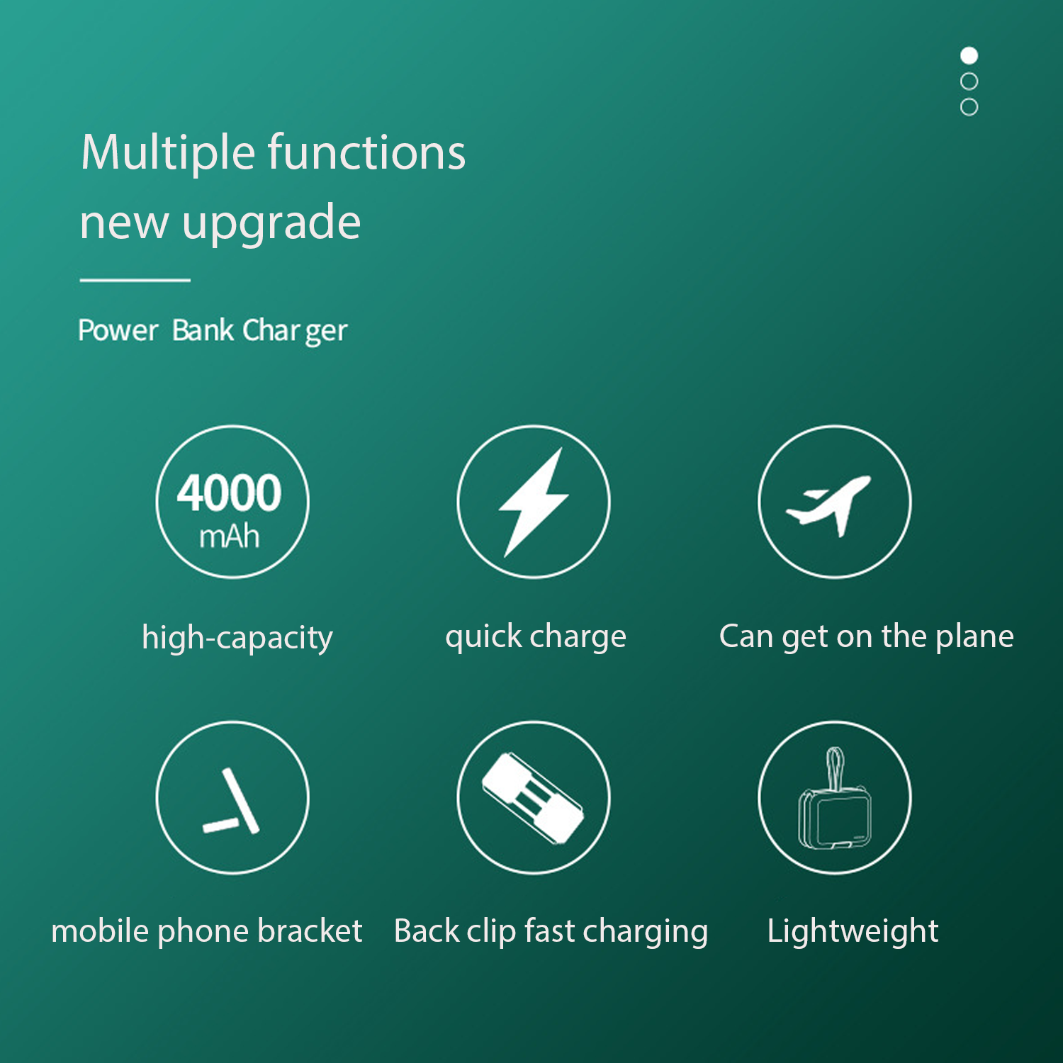 4000 MAh Portable power bank w/ cable 4