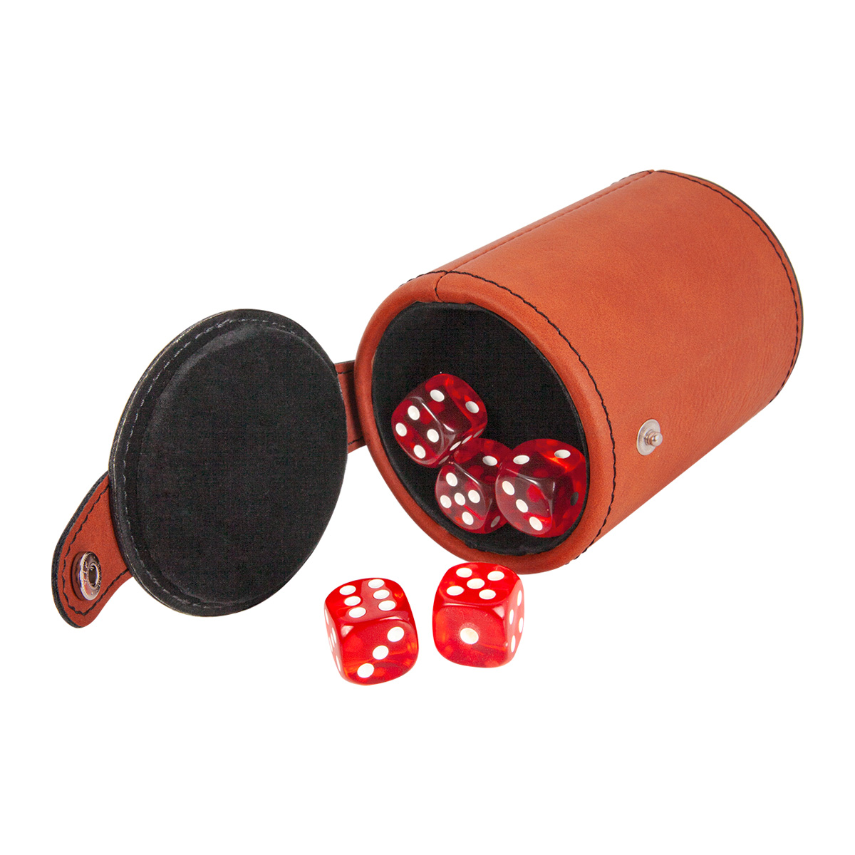 Rawhide Leatherette Dice Cup w/ 5 Dice 3