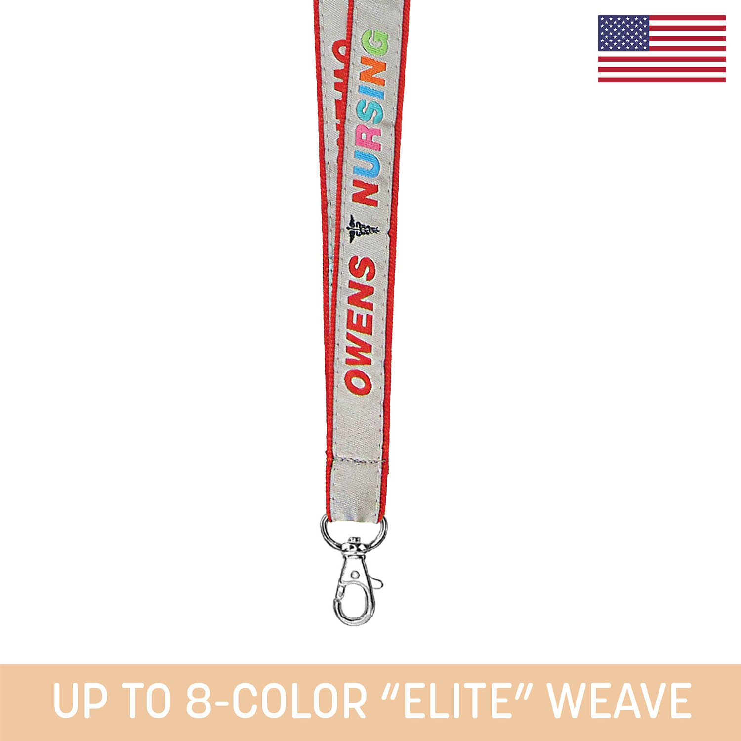 3/4" Woven Lanyard w/ Lobster Claw - "Elite" Weave