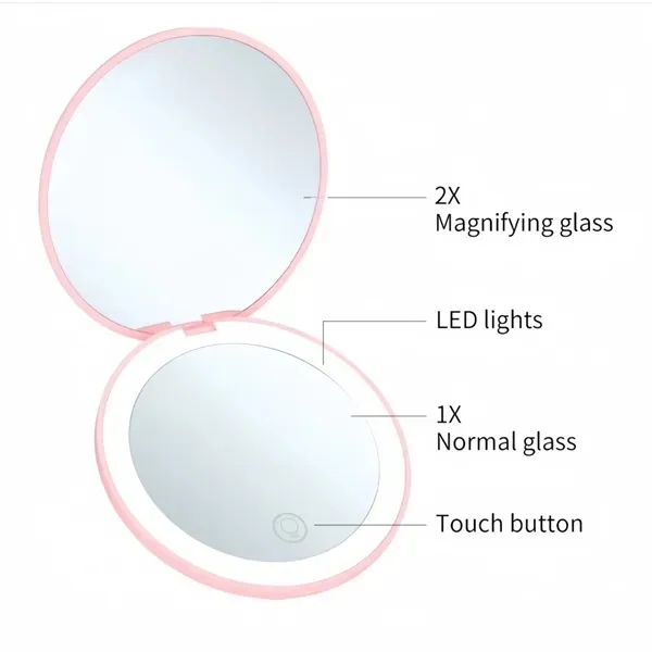 LED Pocket Mirror with Magnification & USB Cable 11