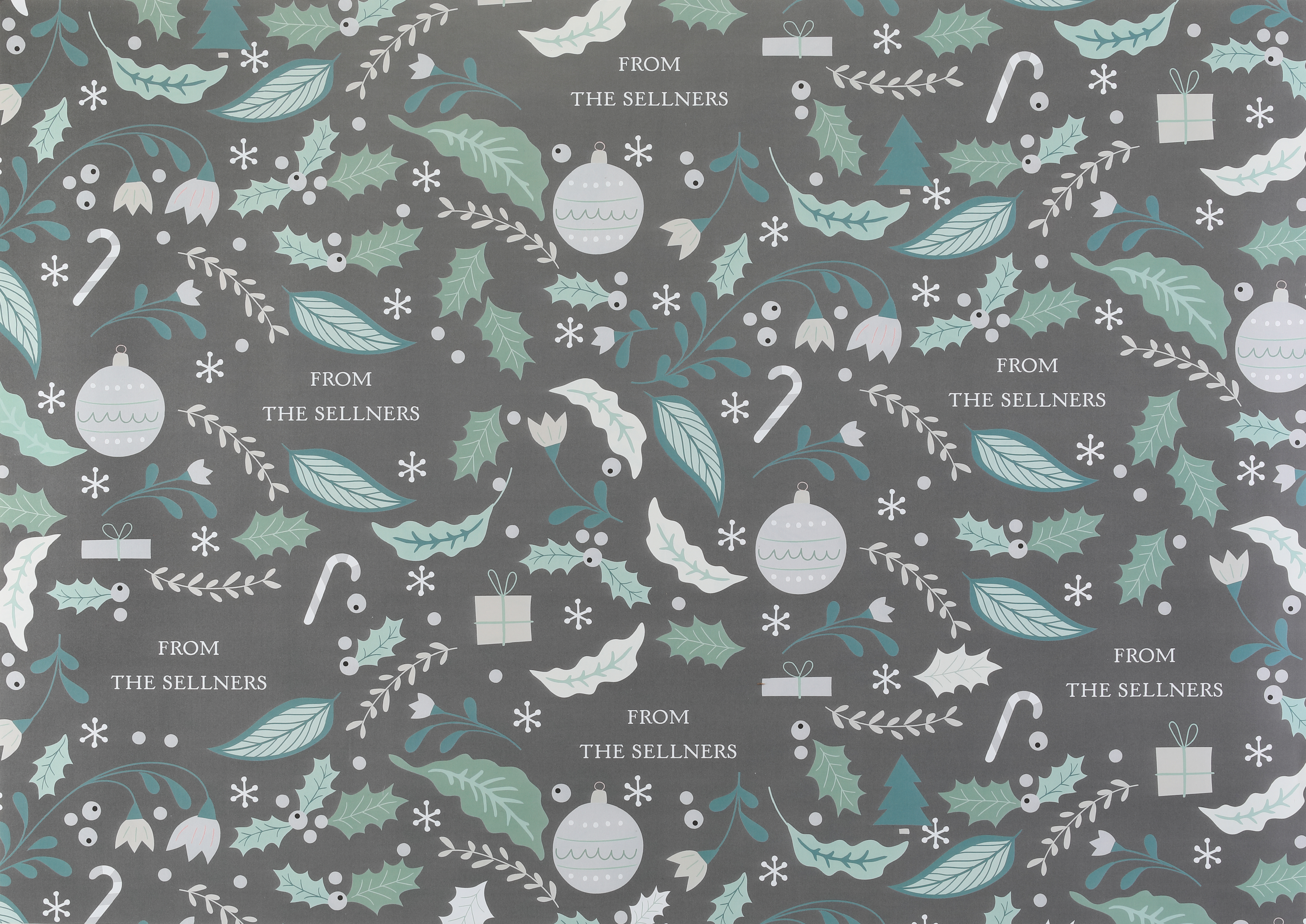 Holiday Floral Reversible Wrapping Paper (28"x20") 4