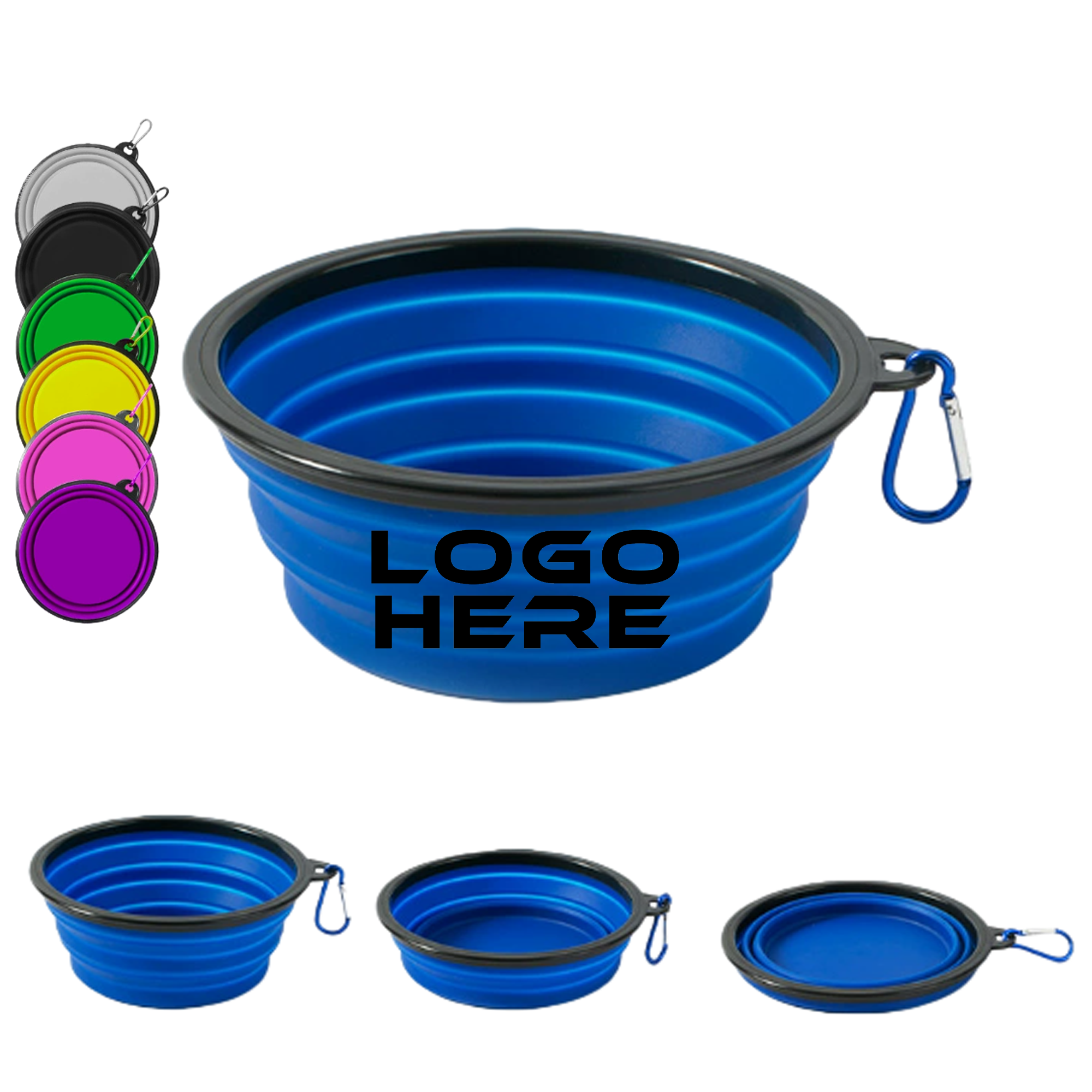 Collapsible Dog Bowl with Carabiner 1