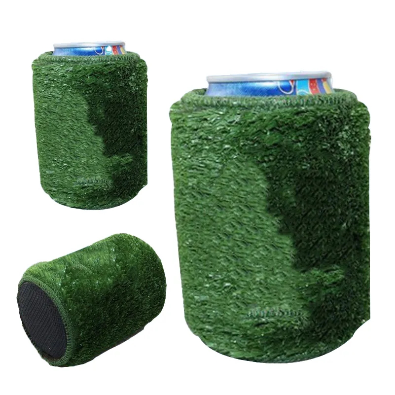 Artificial Grass Can Cooler, custom koozie with logo imprint 2