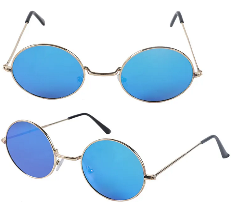 Round Frame Metal Sunglasses with Colored Lenses 10