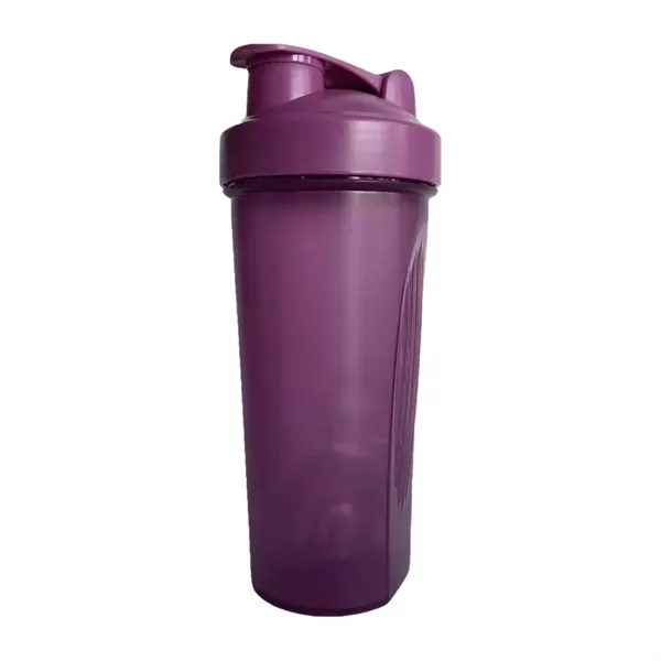 Red 20 oz Protein Shaker Bottle with Leakproof Mixing Cup 5