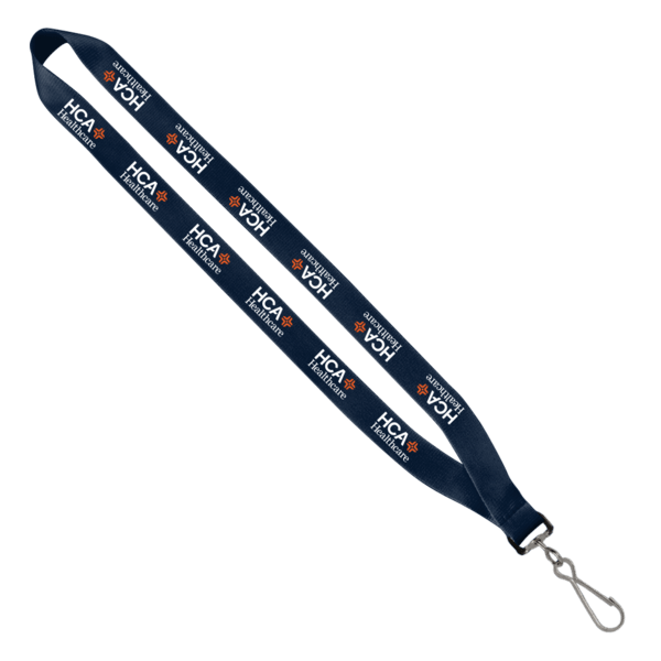 3/4" Polyester Lanyard with Sewn Silver Metal Split-Ring 135